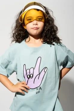 Outlet Marques ' Almeida HAND PRINT T-SHIRT TURQUOISE