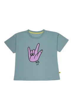 Outlet Marques ' Almeida HAND PRINT T-SHIRT TURQUOISE