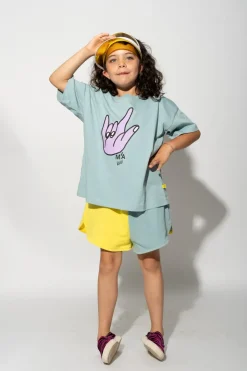 Outlet Marques ' Almeida HAND PRINT T-SHIRT TURQUOISE