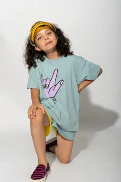 Outlet Marques ' Almeida HAND PRINT T-SHIRT TURQUOISE