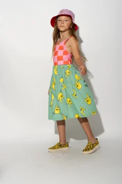 Clearance Marques ' Almeida HANDS PRINT GATHERED SKIRT TURQUOISE