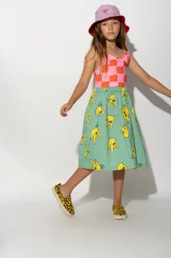 Clearance Marques ' Almeida HANDS PRINT GATHERED SKIRT TURQUOISE