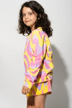 Best Marques ' Almeida WAVY PRINT LONG SLEEVE TOP MULTICOLOUR