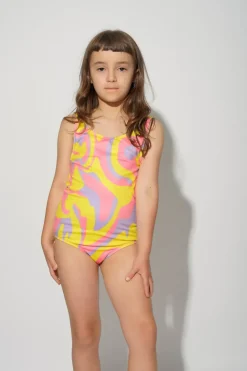Hot Marques ' Almeida WAVY PRINT SWIMSUIT MULTICOLOUR