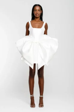 Discount Marques ' Almeida BIG BOW MINI DRESS WHITE