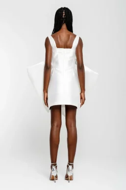 Discount Marques ' Almeida BIG BOW MINI DRESS WHITE