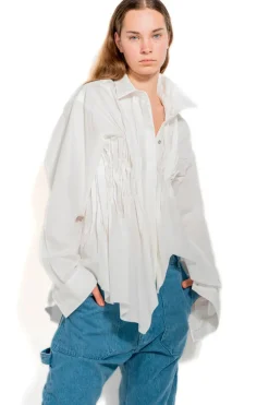 Hot Marques ' Almeida CINCHED PLEATED SHIRT WHITE