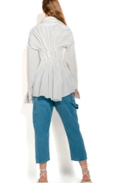 Hot Marques ' Almeida CINCHED PLEATED SHIRT WHITE