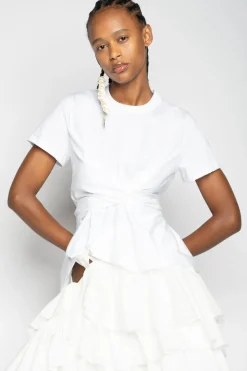 Online Marques ' Almeida CROSS WAIST DRAPE T-SHIRT WHITE