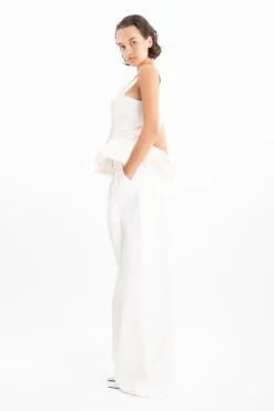 Clearance Marques ' Almeida DENIM PLEATED TROUSERS WHITE