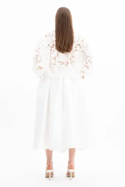 New Marques ' Almeida EMBROIDERED PUFF SLEEVE SHIRT WHITE