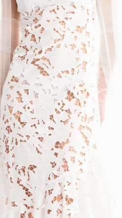 Marques ' Almeida EMBROIDERED STRAP DRESS WITH PEPLUM WHITE