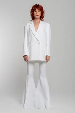 Sale Marques ' Almeida EXTREME FLARE TROUSERS WHITE