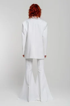 Sale Marques ' Almeida EXTREME FLARE TROUSERS WHITE