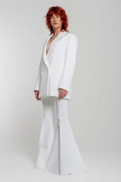 Sale Marques ' Almeida EXTREME FLARE TROUSERS WHITE