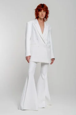 Sale Marques ' Almeida EXTREME FLARE TROUSERS WHITE