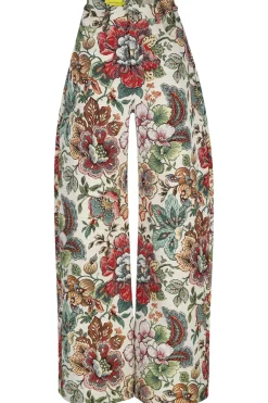 Online Marques ' Almeida WHITE FLORAL BROCADE BOYFRIEND TROUSERS MULTICOLOUR
