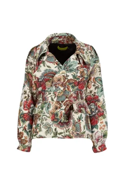 Sale Marques ' Almeida WHITE FLORAL BROCADE CROPPED TRENCH COAT STYLE JACKET MULTICOLOUR