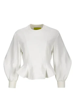 New Marques ' Almeida FRILL HEM SWEATSHIRT WHITE