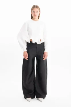 New Marques ' Almeida FRILL HEM SWEATSHIRT WHITE