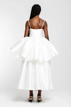 Sale Marques ' Almeida HIGH WAIST PLEATED FULL SKIRT WHITE