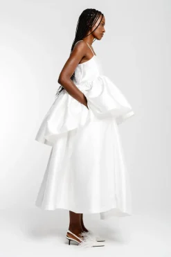 Sale Marques ' Almeida HIGH WAIST PLEATED FULL SKIRT WHITE
