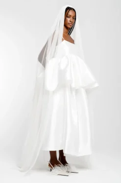 Sale Marques ' Almeida HIGH WAIST PLEATED FULL SKIRT WHITE