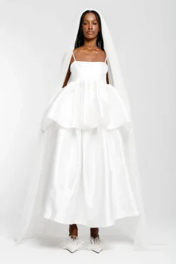 Sale Marques ' Almeida HIGH WAIST PLEATED FULL SKIRT WHITE