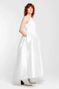 Outlet Marques ' Almeida LONG DRESS WITH FULL SKIRT WHITE