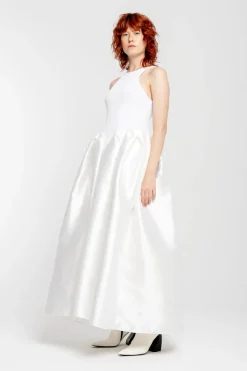 Outlet Marques ' Almeida LONG DRESS WITH FULL SKIRT WHITE