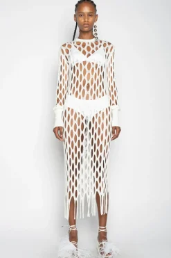 Sale Marques ' Almeida NET DRESS WHITE