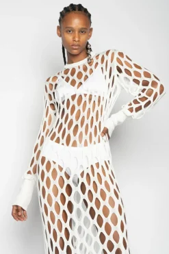 Sale Marques ' Almeida NET DRESS WHITE