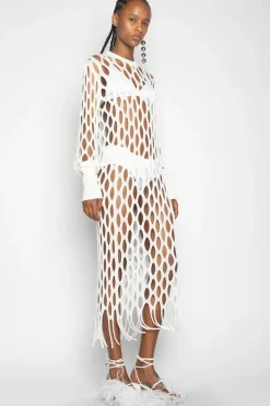 Sale Marques ' Almeida NET DRESS WHITE