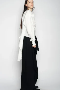 Outlet Marques ' Almeida ONE SHOULDER DRAPED SHIRT WHITE