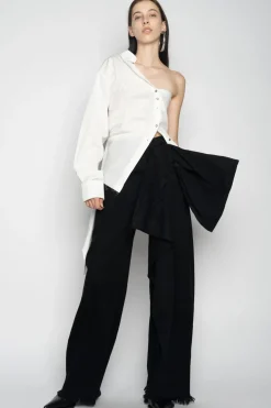 Outlet Marques ' Almeida ONE SHOULDER DRAPED SHIRT WHITE