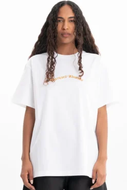 Hot Marques ' Almeida OVERSIZED T-SHIRT WITH GOLD LOGO WHITE