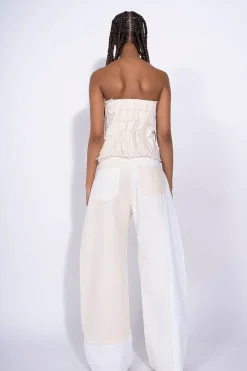 Sale Marques ' Almeida PATCHWORK BOYFRIEND TROUSERS WHITE