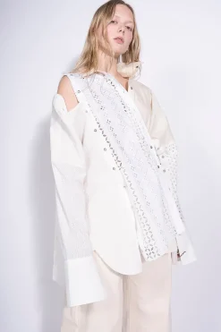 Hot Marques ' Almeida PATCHWORK DECONSTRUCTED SHIRT WHITE