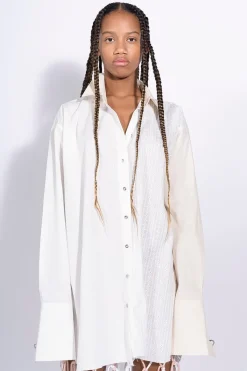 Outlet Marques ' Almeida PATCHWORK XXL SHIRT WHITE