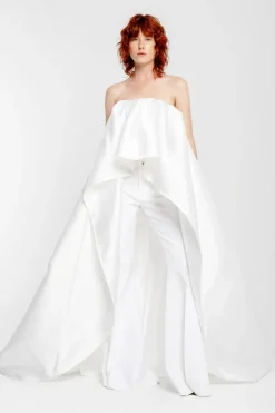 Best Marques ' Almeida PLEATED STRAPLESS TRAIN TOP WHITE