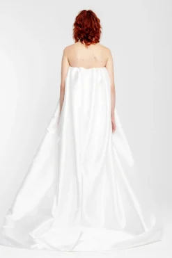 Best Marques ' Almeida PLEATED STRAPLESS TRAIN TOP WHITE