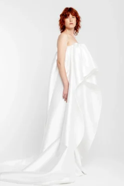 Best Marques ' Almeida PLEATED STRAPLESS TRAIN TOP WHITE