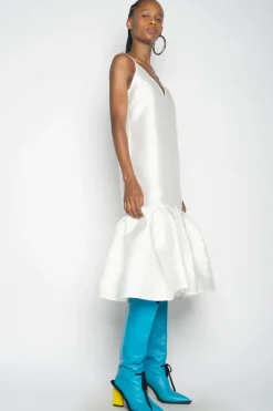 Discount Marques ' Almeida PUFF HEM SLIP DRESS WHITE