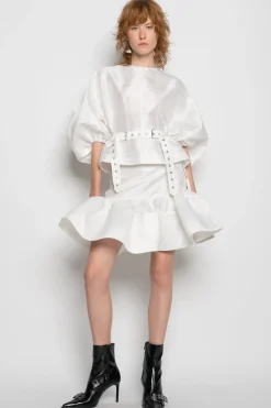 Outlet Marques ' Almeida ROUND SLEEVE TOP WHITE