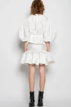 Outlet Marques ' Almeida ROUND SLEEVE TOP WHITE