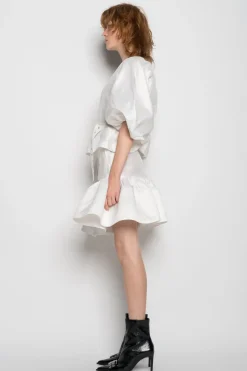 Outlet Marques ' Almeida ROUND SLEEVE TOP WHITE