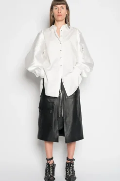 Discount Marques ' Almeida SHIRT WITH BOMBER SLEEVE WHITE