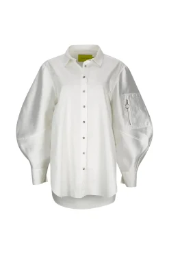Discount Marques ' Almeida SHIRT WITH BOMBER SLEEVE WHITE