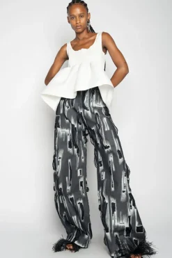 Hot Marques ' Almeida SLEEVELESS PUFF HEM TOP WHITE