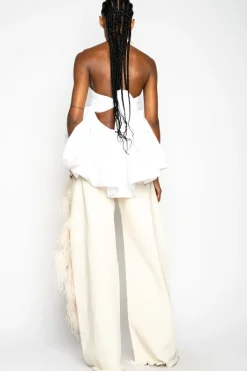 Online Marques ' Almeida STRAPLESS PEPLUM TOP WHITE